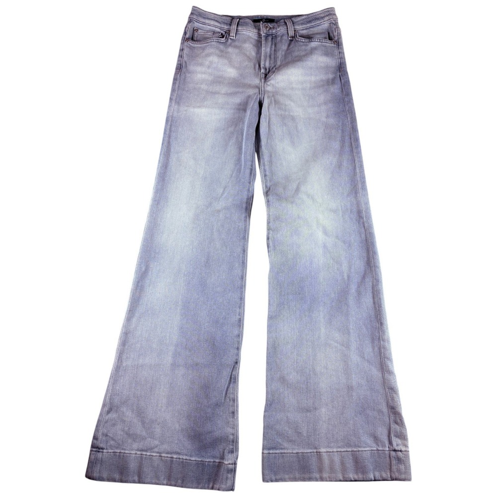 7 For All Mankind Jeans Women 29 Blue Washed Vintage Y2K Relaxed Wide Leg Flare